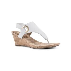 White Mountain Aida Womens Thong Slingback Wedges